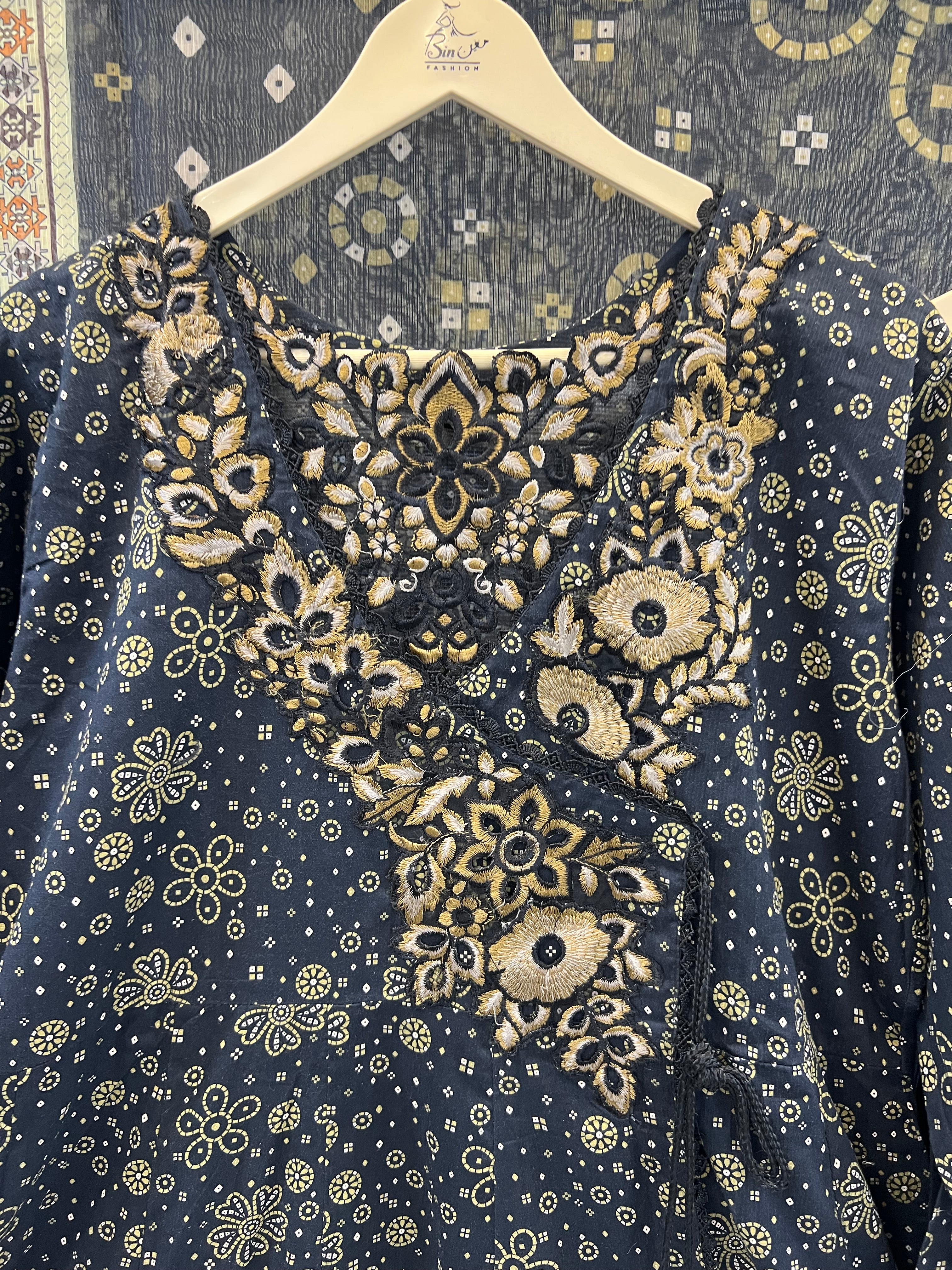 black Chunri Long frock