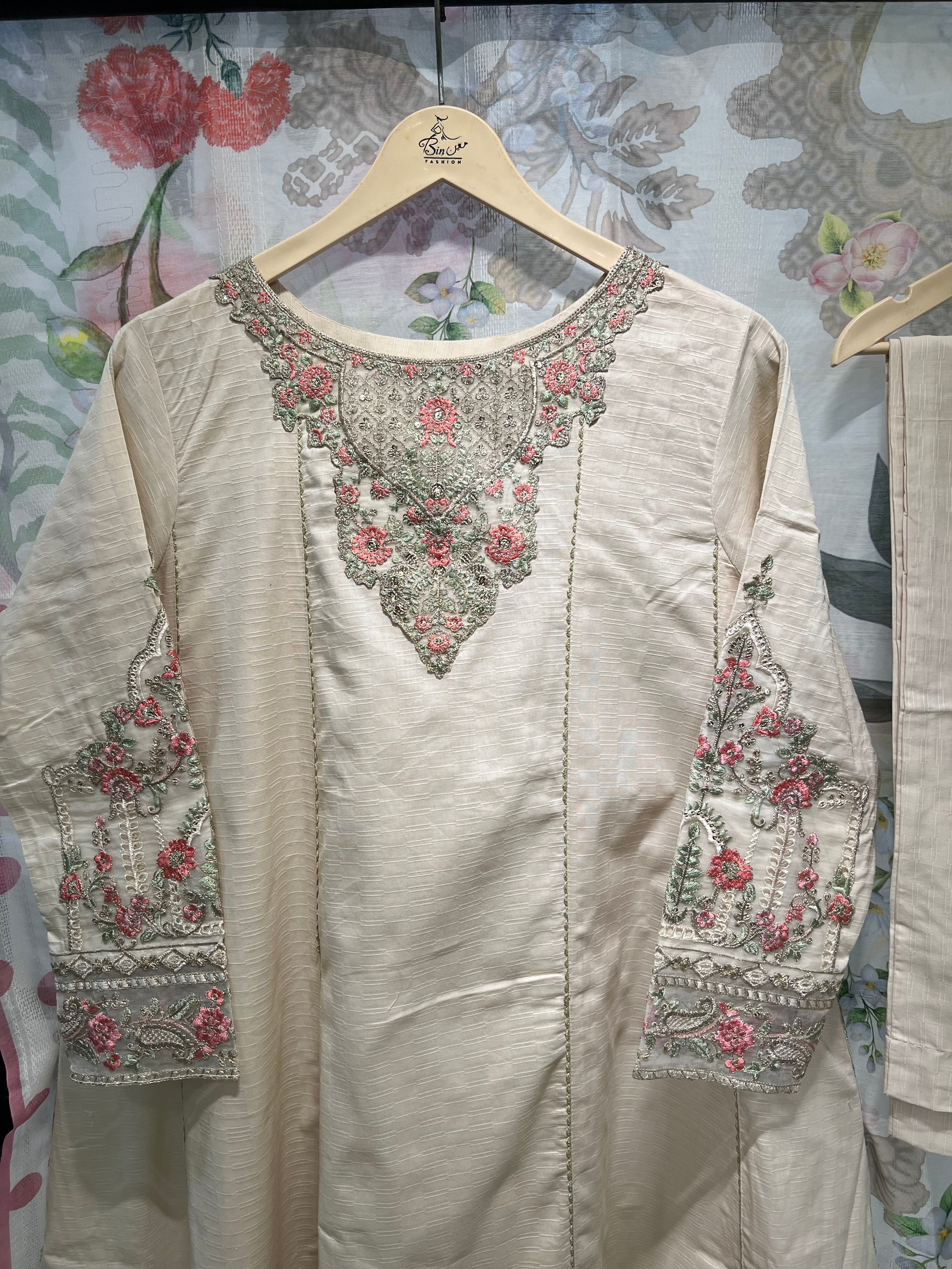 Saya Luxury Long Frock Three Piece