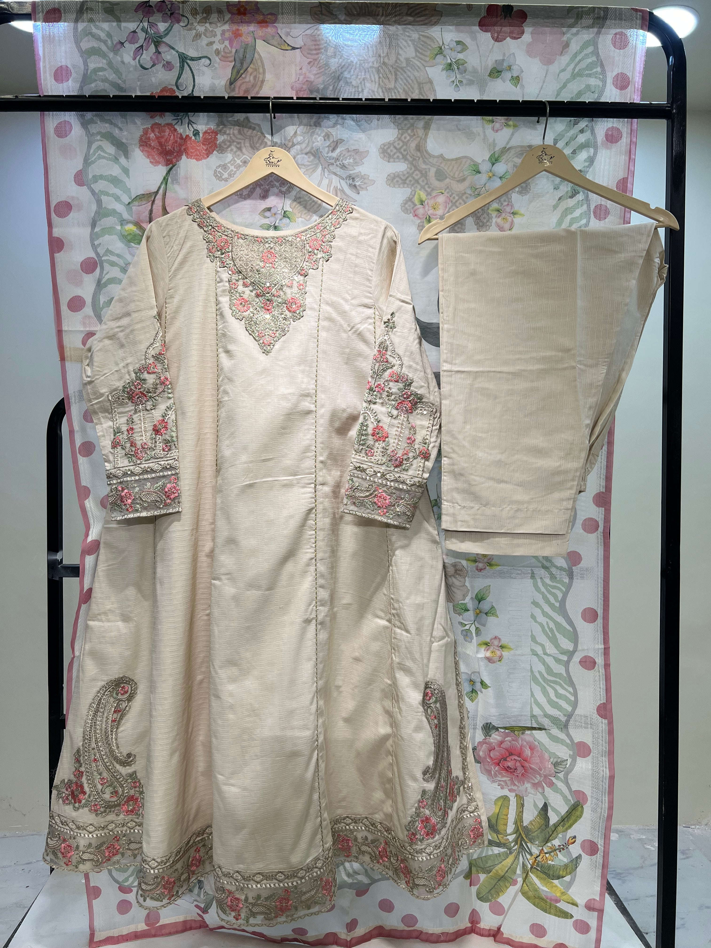 Saya Luxury Long Frock Three Piece