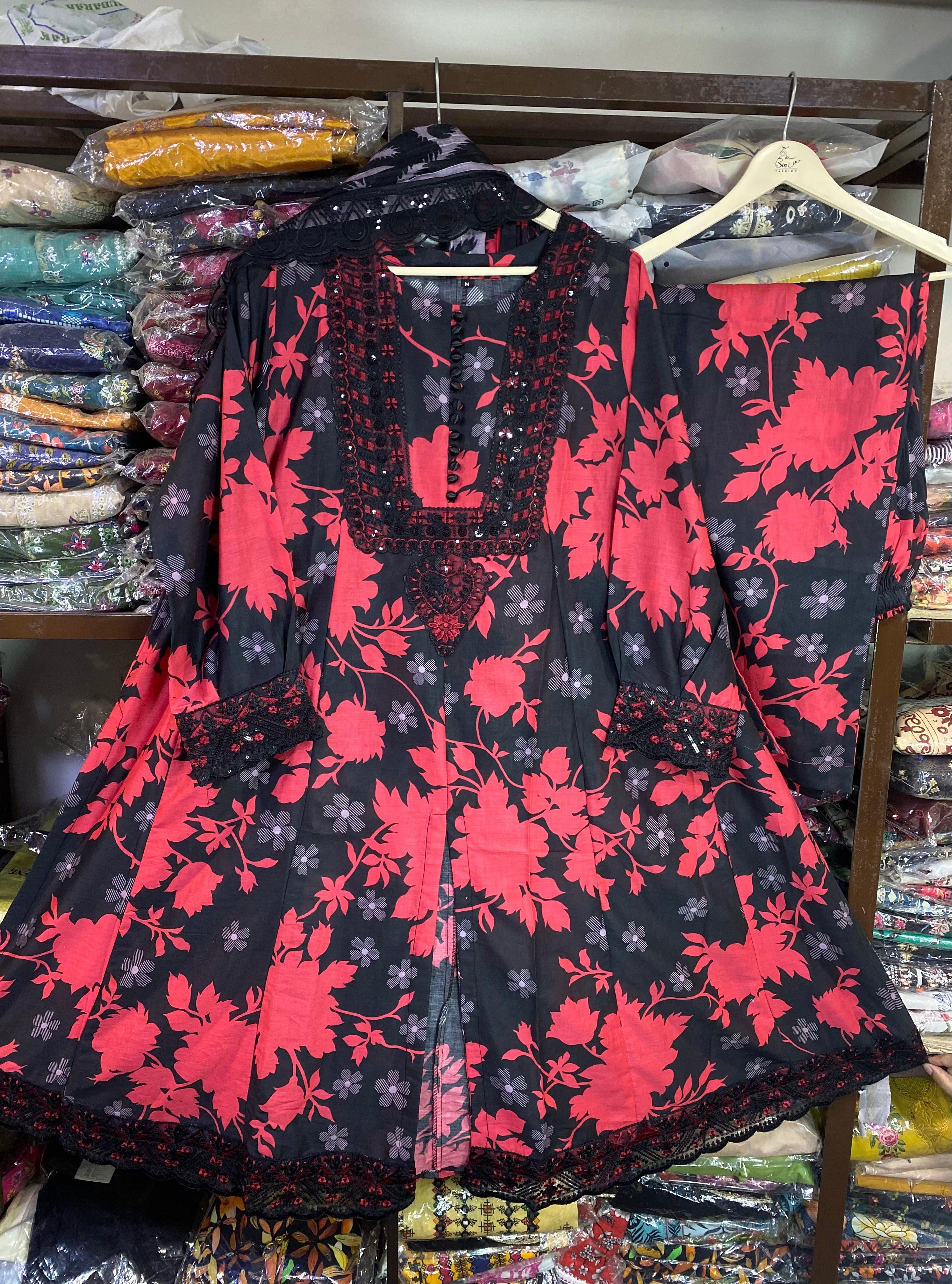 Qeesha LONG FROCK THREE PIECE