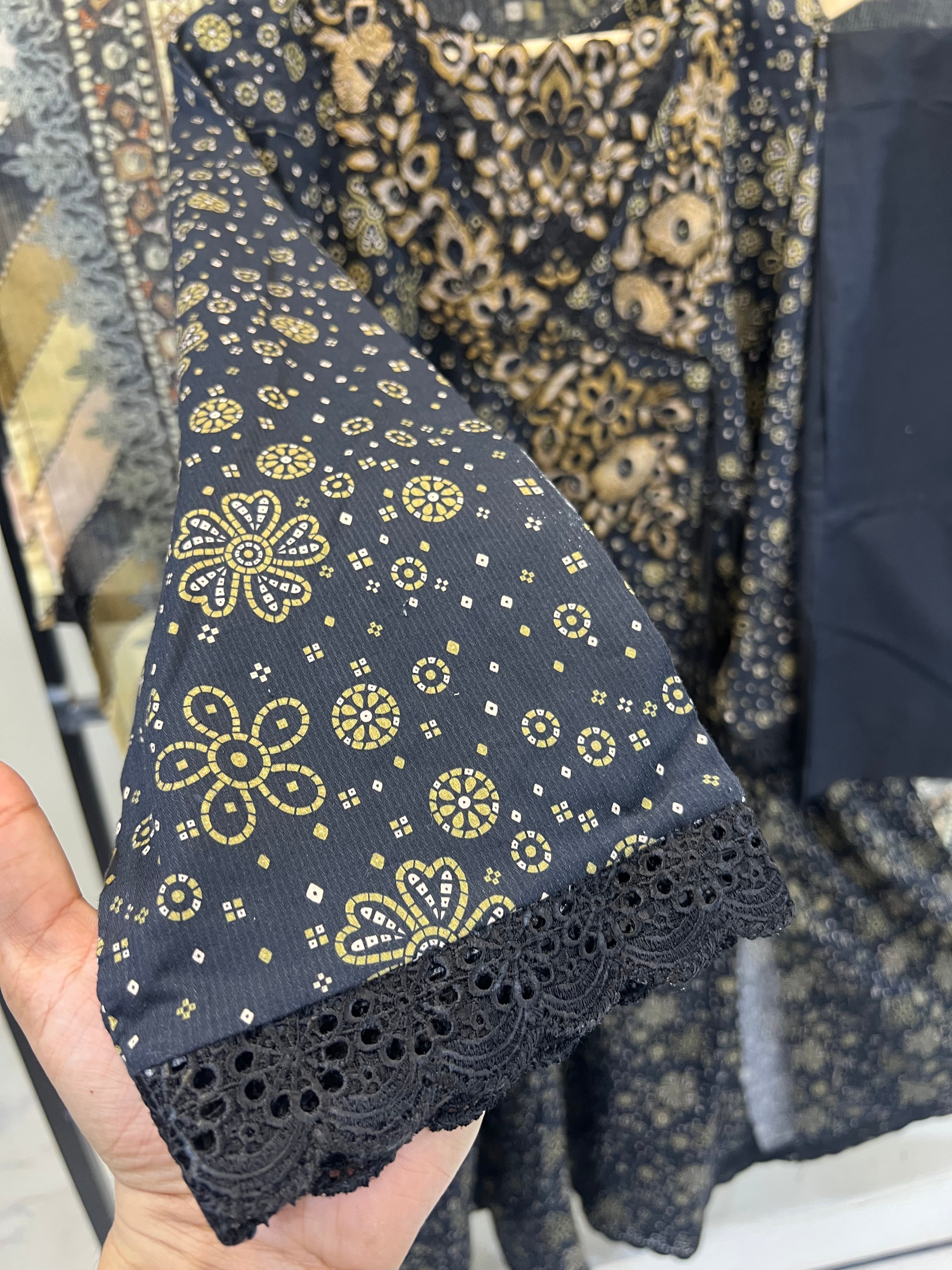 black Chunri Long frock