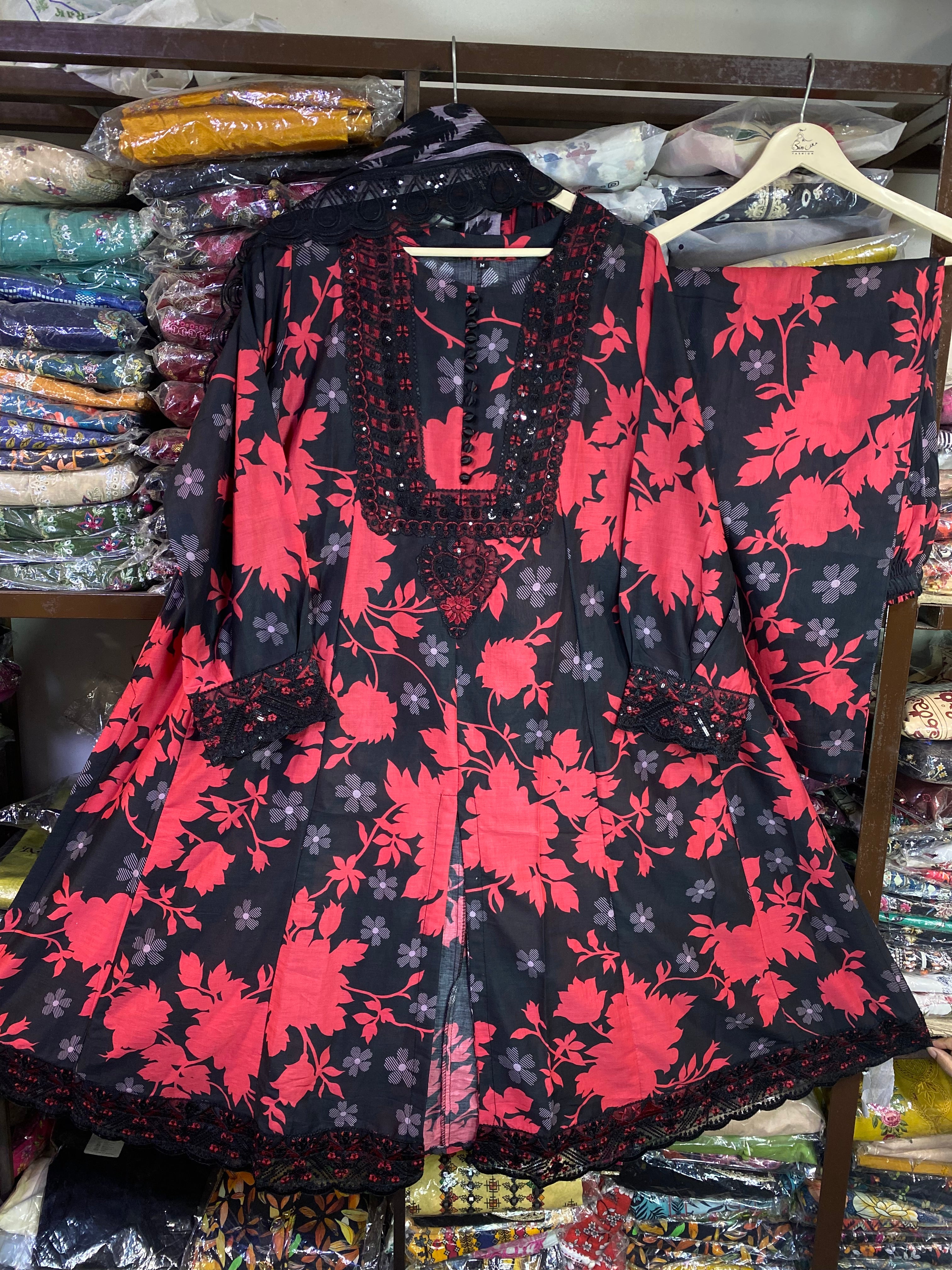 Qeesha LONG FROCK THREE PIECE